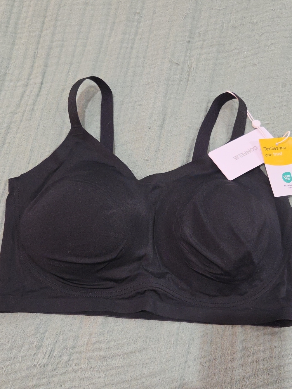 Seamless Black Wireless Comfort Bra - Ladies Intimates